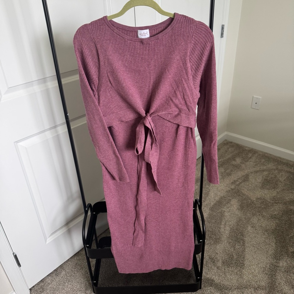 Elegant maternity Mauve Knit Dress